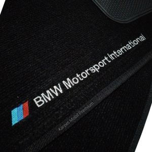 Karpet BMW Seri 5 E39 Tahun 1998 Bahan Beludru Premium Warna Hitam Logo MTech Tulisan BMW Motorsport Internasional