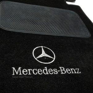 Karpet Mercy W123 Tahun 1985 Bahan Beludru Premium Warna Hitam Logo Bintang Mercedes Benz, Sampai Bagasi