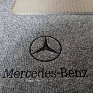 Karpet Mercedes Benz W140 Bahan Beludru Premium Warna Abu-Abu Logo Bintang Mercedes Benz, Sampai Bagasi